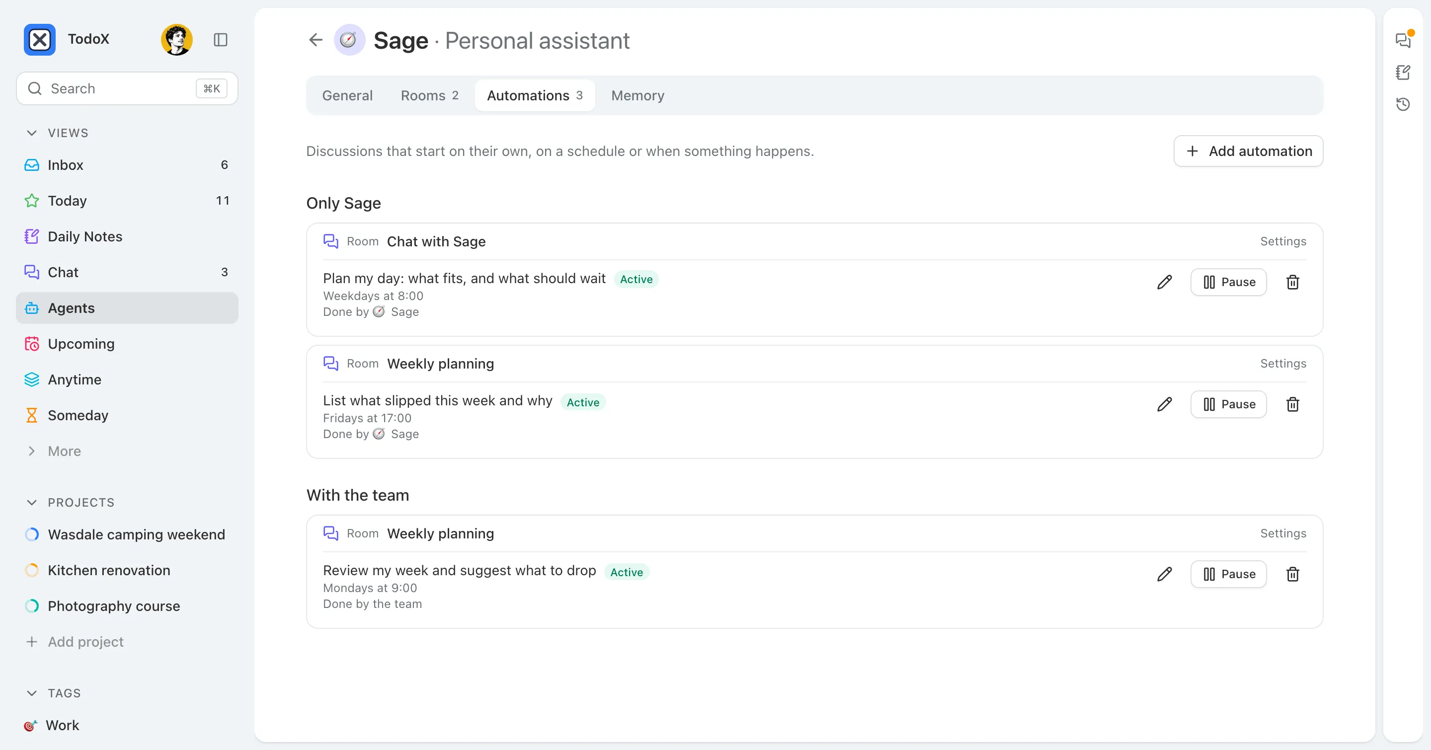 Agents that work on a schedule screenshot